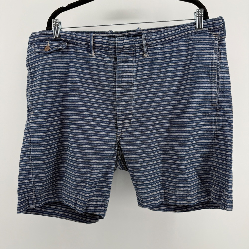 Polo Ralph Lauren Mens Blue White Striped Cotton Shorts Size 40 782536952001
